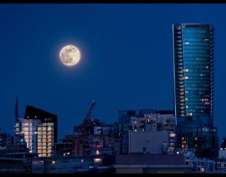 Pink Moon over Vancouver